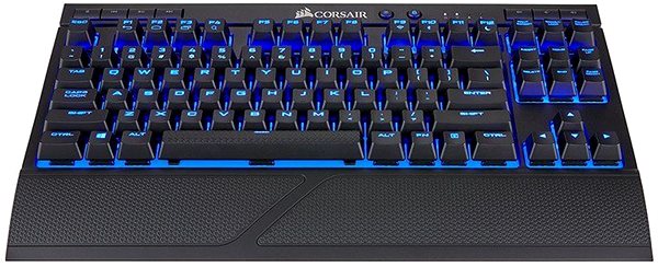 Gaming-Tastatur Corsair K63 Wireless Blue LED Cherry MX Red - US Seitlicher Anblick