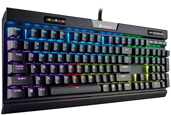 Gaming-Tastatur Corsair K70 RGB MK.2 Cherry MX Red - US Seitlicher Anblick