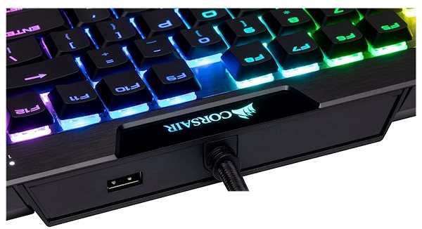 Gaming-Tastatur Corsair K70 RGB MK.2 Cherry MX Low Profile Speed - US Anschlussmöglichkeiten (Ports)