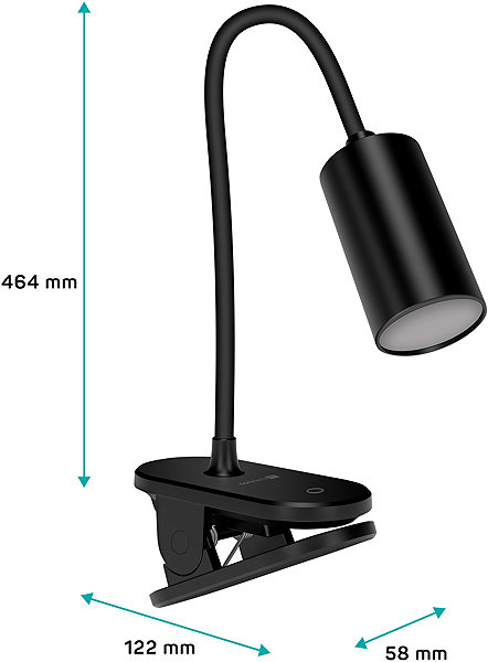 Asztali lámpa Connect IT CLIP 2 Csíptetős LED lámpa, fekete ...