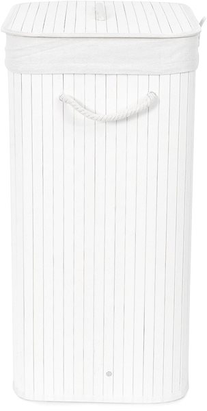 Koš na prádlo Compactor Bamboo - obdélníkový, bílý, 40 x 30 x v.60 cm ...