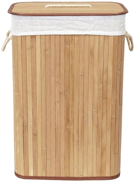 Koš na prádlo Compactor Bamboo - obdélníkový, přírodní, 40 x 30 x v60 cm ...