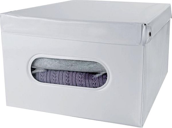 Compactor folding storage box with lid SMART 4, white .