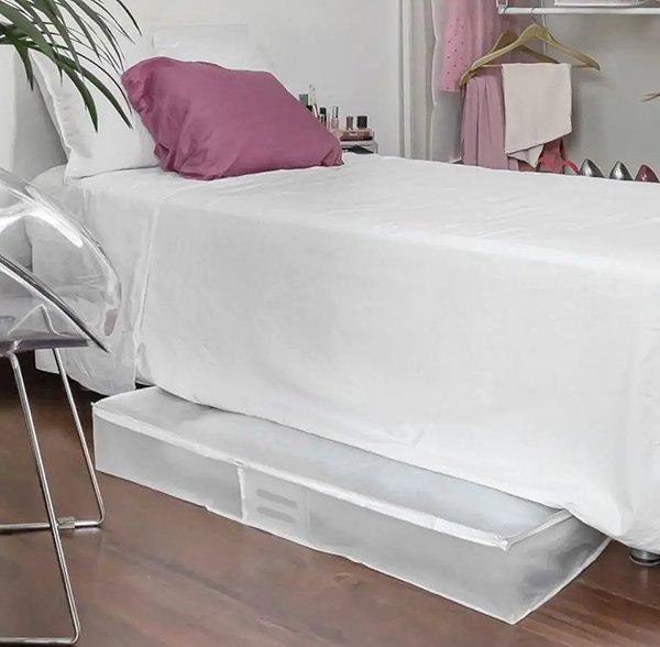 Aufbewahrungsbox Compactor extra niedrige textile Aufbewahrungsbag Milky 100 x 48 x 15 cm ...