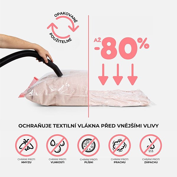 Vacuum bag Compactor Vacuum storage bag set Bag Aspispace 3× M 70 liters + 2× L 120 liters .