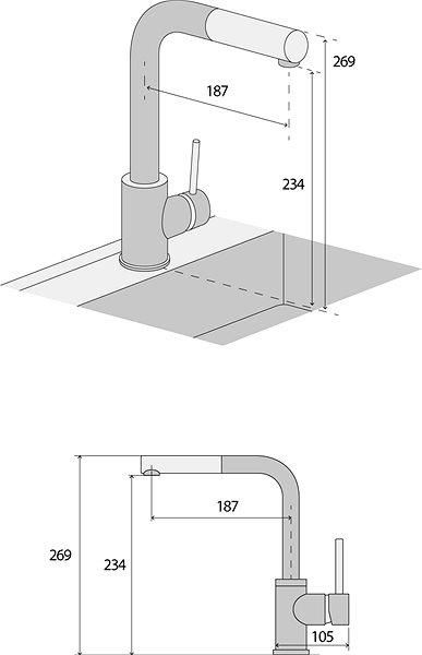 Tap CONCEPT Sink mixer BDG4527dg Technical draft