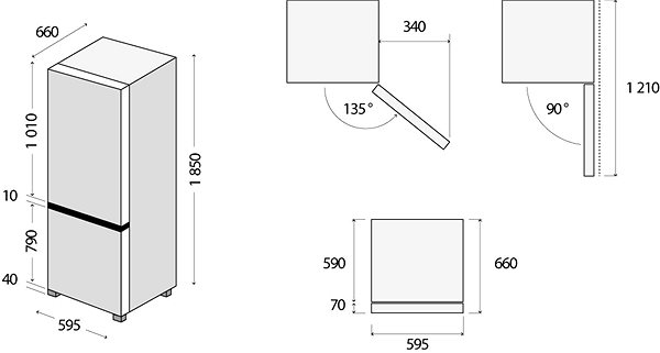 Refrigerator CONCEPT LK6460ds Technical draft