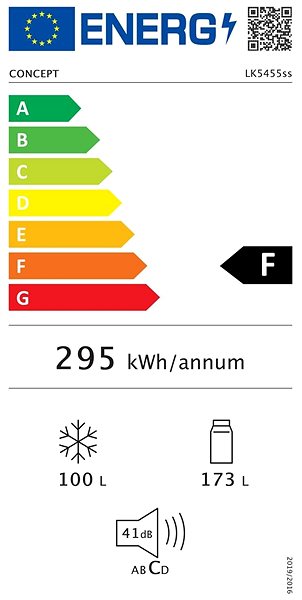 Refrigerator CONCEPT LK5455ss Refrigerator Energy label