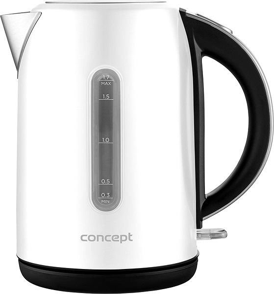 Electric Kettle CONCEPT RK3291 Stainless-Steel Rapid Boil Kettle 1.7l, WHITE Screen