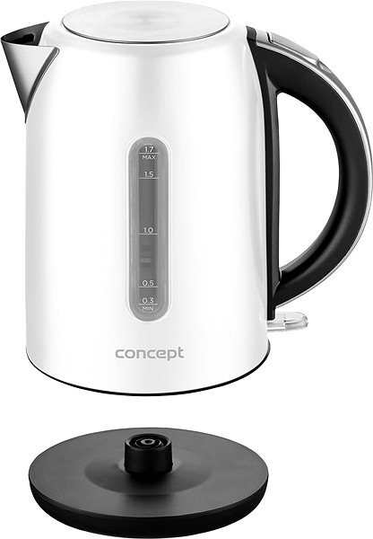 Electric Kettle CONCEPT RK3291 Stainless-Steel Rapid Boil Kettle 1.7l, WHITE Features/technology