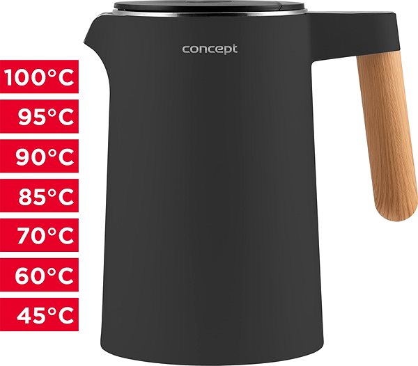 Electric Kettle CONCEPT RK3302 Salt & Pepper Anthracite ...