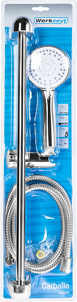Sprchový set CORNAT Carballo sprchový set, 5 dýz, hadica kovová 1,5 m, tyč 60 cm, chróm ...