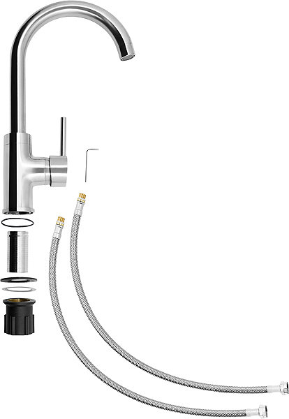 Tap CORNAT Fuerte sink mixer, stainless steel ...