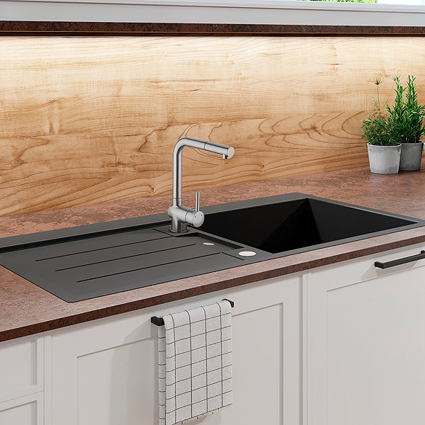 Tap CORNAT Livenne basin mixer, upright with shower, stainless steel ...