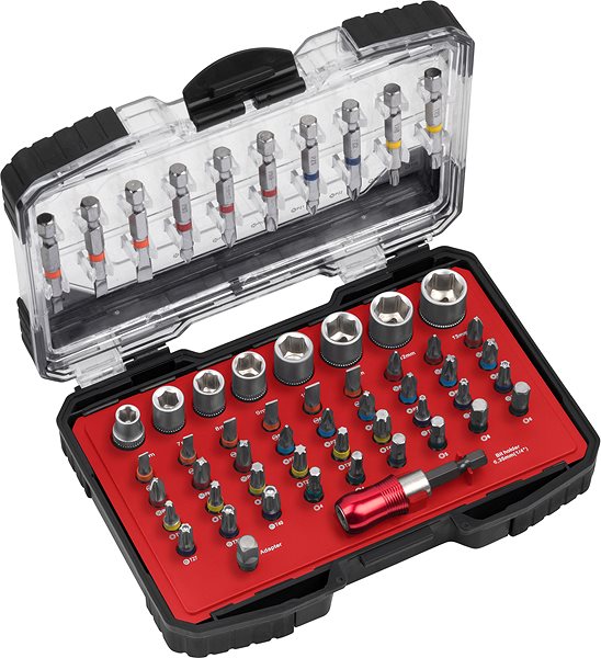 CONNEX Bit Set Set of nuts and bits with holder, 56 pieces .