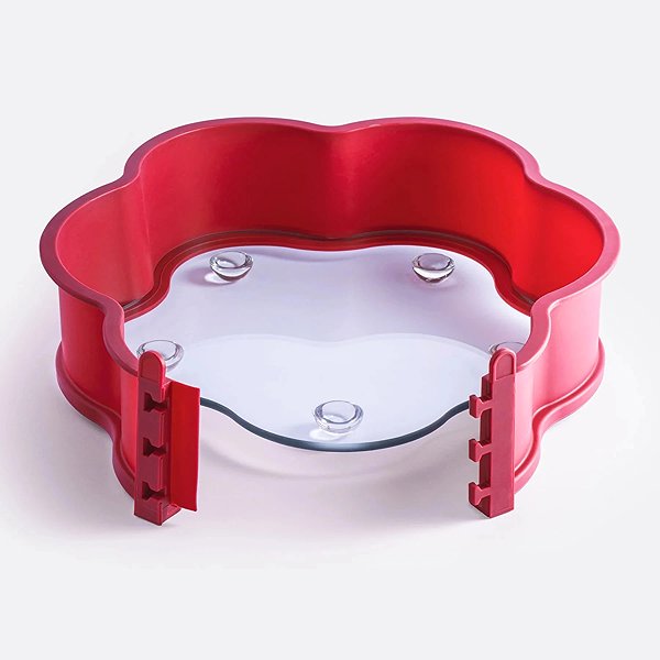 Baking Mould COOX Spring Flower mould diameter 26 cm with glass base and legs, red ...