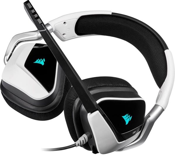 Gamer fejhallgató Corsair Void ELITE RGB White, fehér színű Lifestyle