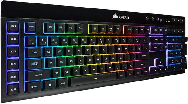Gaming-Tastatur Corsair K57 RGB Wireless - US Seitlicher Anblick