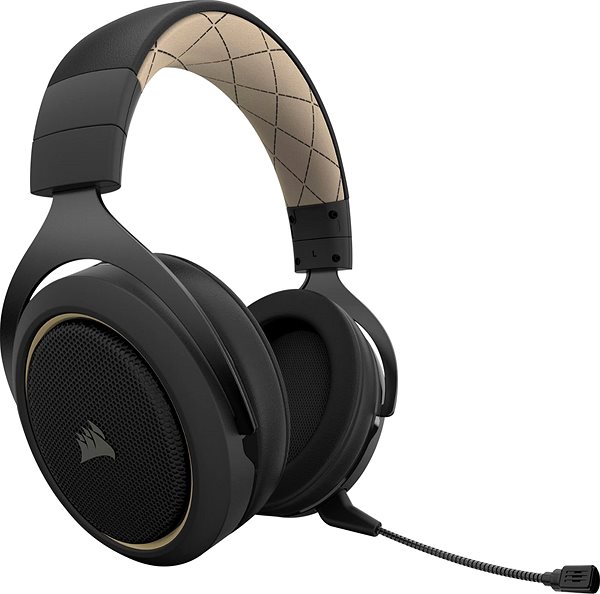 Gaming Headphones Corsair HS70 PRO Wireless Cream Lateral view