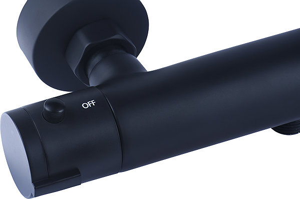 Tap CORNAT Noir Round shower mixer, thermostatic, black ...