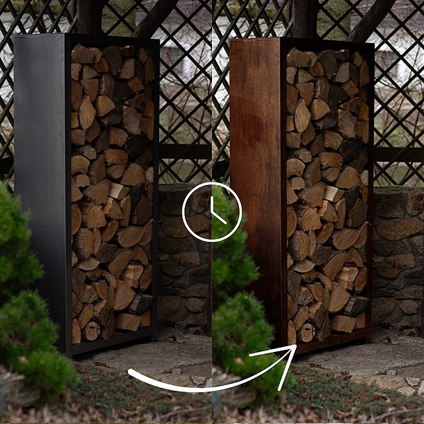 Corgarden Stora Garden woodshed 180 × 90 × 40 cm, corten.