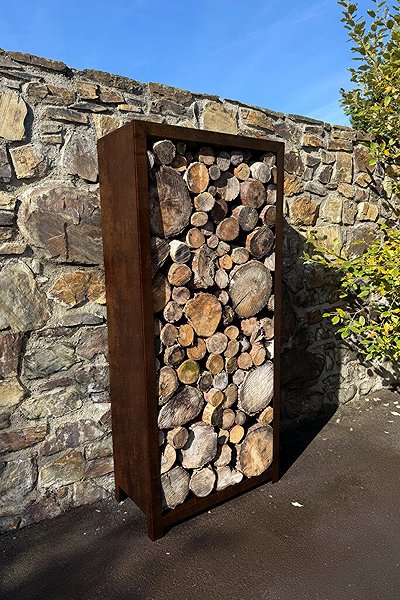 Corgarden Stora Garden woodshed 180 × 90 × 40 cm, corten.