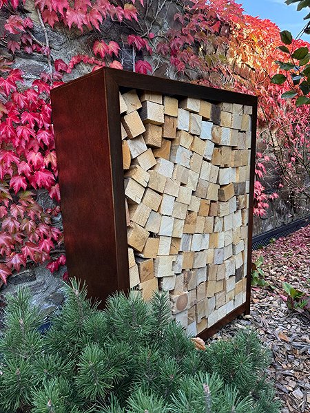 Corgarden Stora Garden woodshed 120 × 80 × 40 cm, corten.