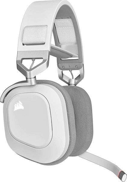 Gaming-Headset Corsair HS80 RGB Wireless White Seitlicher Anblick