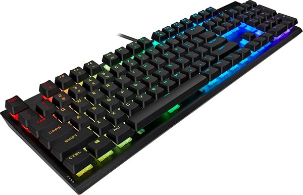 Gaming-Tastatur Corsair K60 RGB PRO Cherry Viola - US Seitlicher Anblick