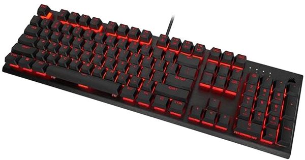 Gaming-Tastatur Corsair K60 PRO Red LED - US Seitlicher Anblick