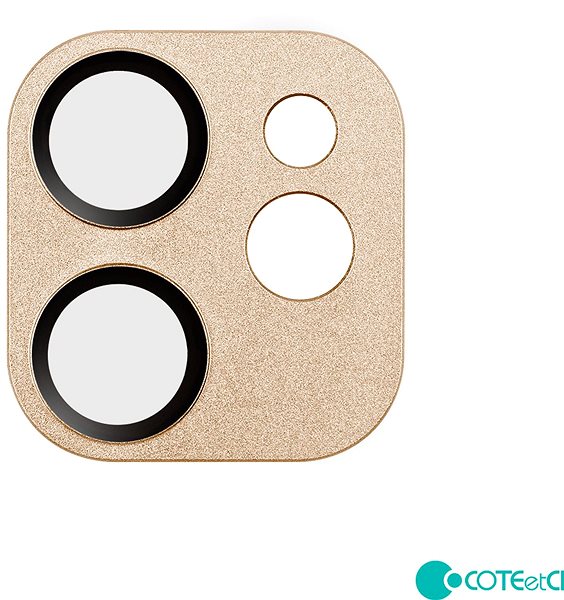 Kamera védő fólia COTEetCI kameravédő üvegfólia Apple iPhone 12 6,1'' készülékhez, arany Képernyő