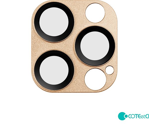 Kamera védő fólia COTEetCI kameravédő üvegfólia Apple iPhone 12 Pro Max 6,7'' készülékhez, arany Képernyő