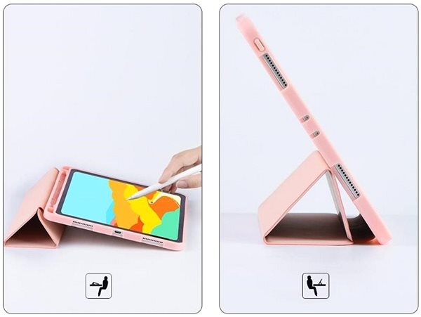 Tablet Case COTEetCI Silicone Cover with Apple Pencil Slot for Apple iPad Air 4 10.9 2020, Pink Features/technology