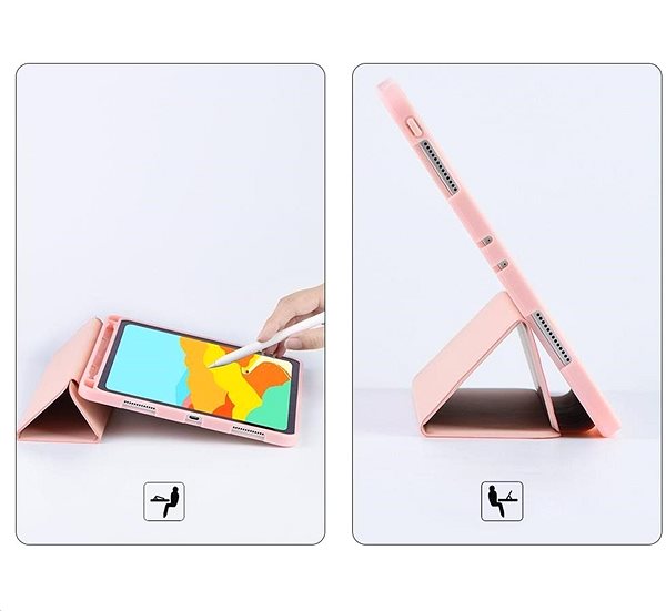 Tablet Case COTEetCI Silicone Cover with Apple Pencil Slot for Apple iPad Pro 12.9 2018 / 2020, Pink Features/technology