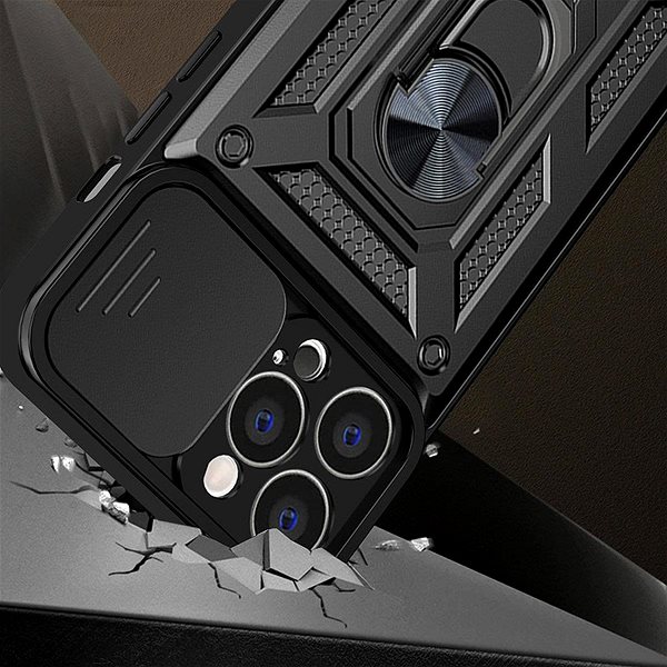 Kryt na mobil MG Hybrid Armor Camshield kryt na Realme 10 Pro Plus, čierny ...