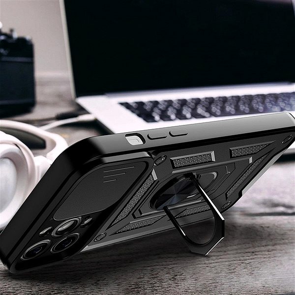 Kryt na mobil MG Hybrid Armor Camshield kryt na Realme 10 Pro Plus, čierny ...
