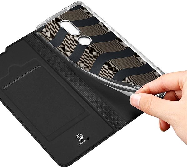 Puzdro na mobil DUX DUCIS Skin Pro knižkové kožené puzdro na Nokia 2.4, čierne ...