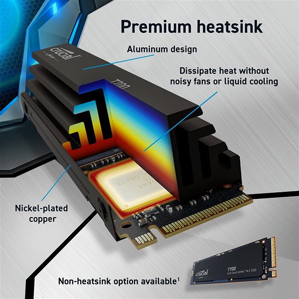SSD disk Crucial T700 1 TB with heatsink ...