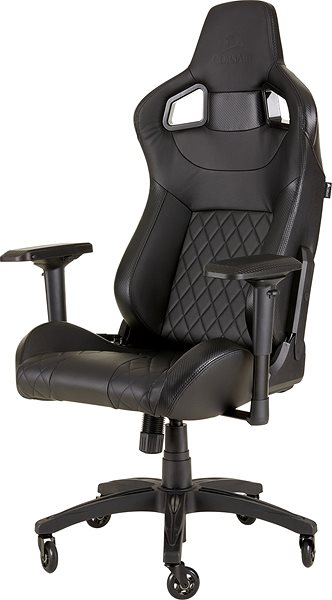 Gamer szék Corsair T1 2018, fekete-fekete Oldalnézet