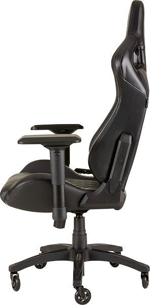 Gaming-Stuhl Corsair T1 2018, schwarz-schwarz Seitlicher Anblick