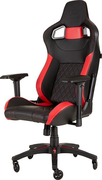 Gamer szék Corsair T1 2018, fekete-piros Oldalnézet
