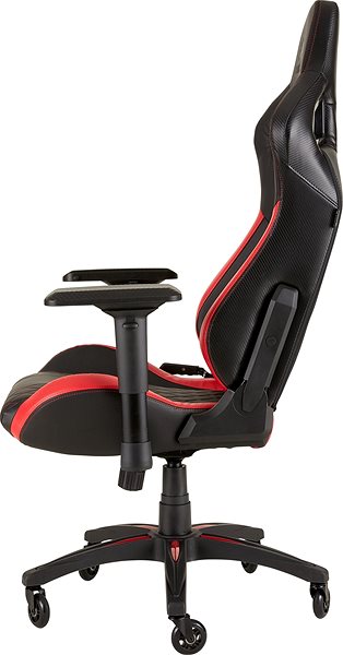 Gamer szék Corsair T1 2018, fekete-piros Oldalnézet