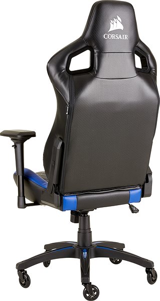 Gamer szék Corsair T1 2018, fekete-kék Hátoldal