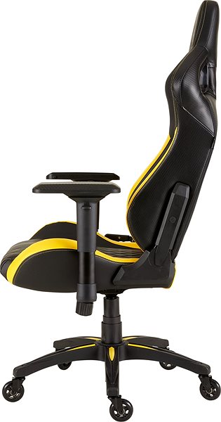 Herná stolička Corsair T1 2018, čierno-žltá Bočný pohľad