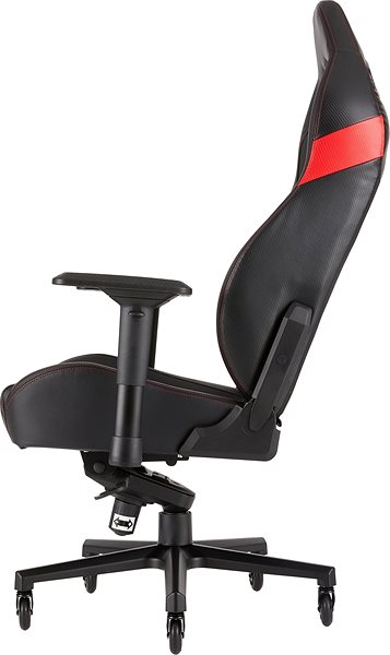 Gaming-Stuhl Corsair T2 2018, schwarz-rot Seitlicher Anblick