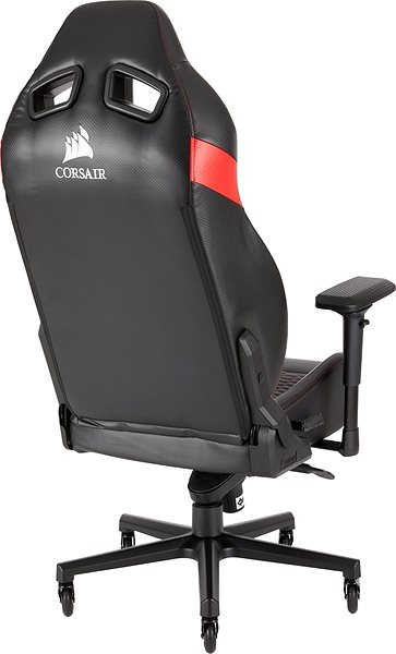 Gamer szék Corsair T2 2018, fekete-piros Hátoldal