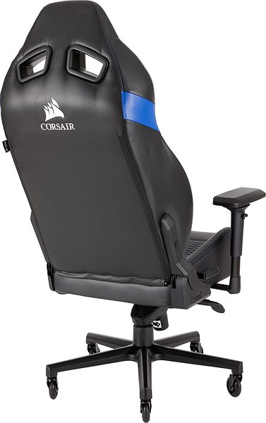 Gamer szék Corsair T2 2018, fekete-kék Hátoldal