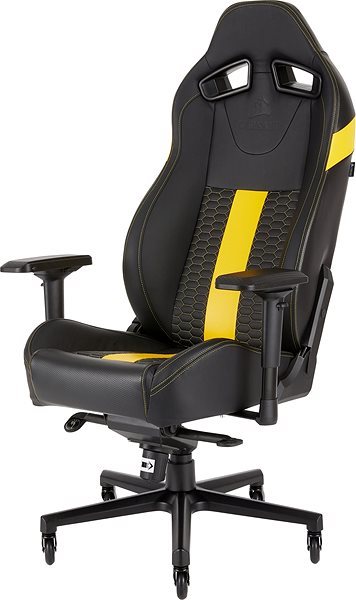 Gaming-Stuhl Corsair T2 2018, schwarz-gelb Seitlicher Anblick