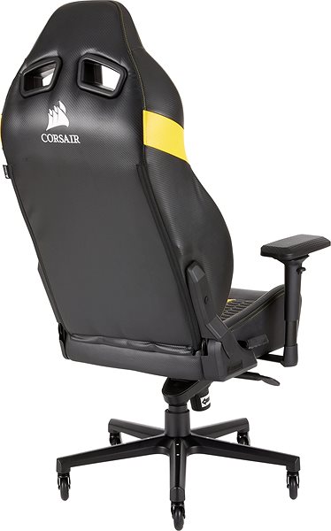 Herná stolička Corsair T2 2018, čierno-žltá Zadná strana