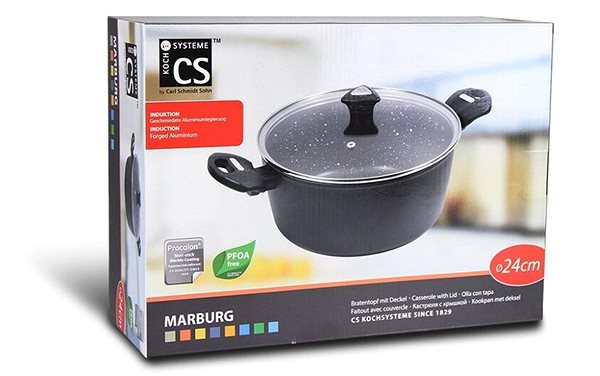 Pot CS Solingen Casserole with marble coating MARBURG 24cm ...